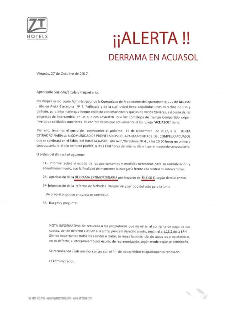 Afectados Acuasol Acuasol Multipropiedad zt hoteles nulidad y recuperacion de cantidades